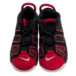 🏀 Nike Air More Uptempo Toddler Sneakers Black Red 7C